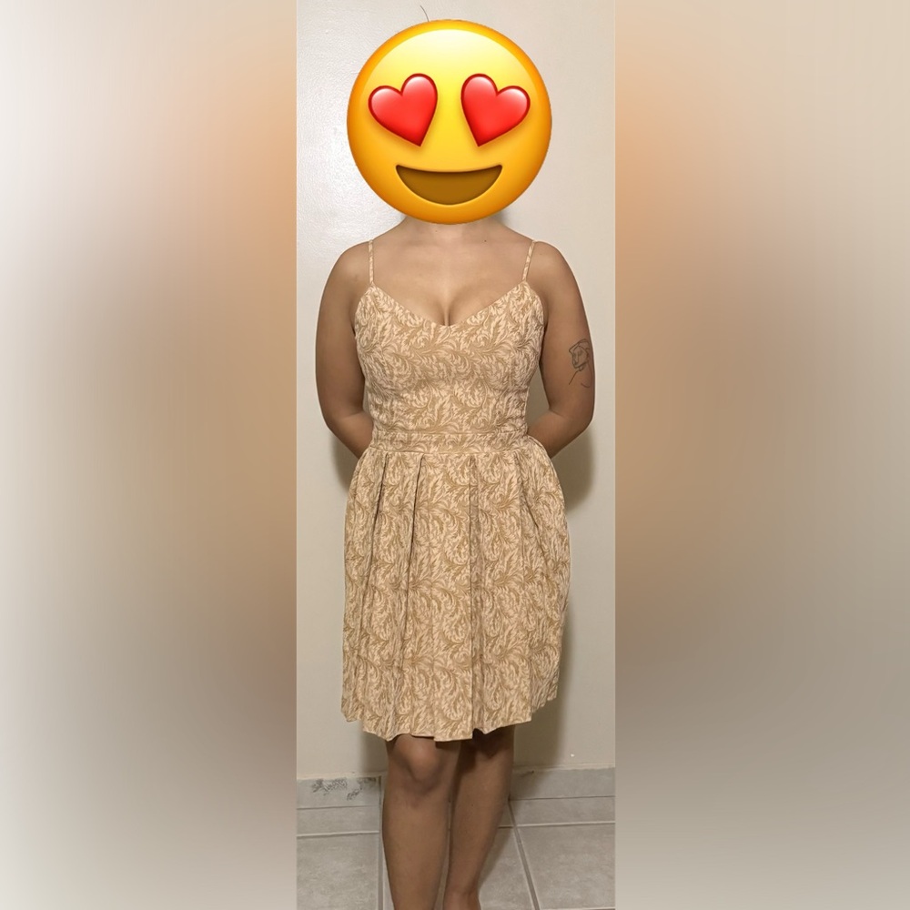 Elegant Cream Floral Dress